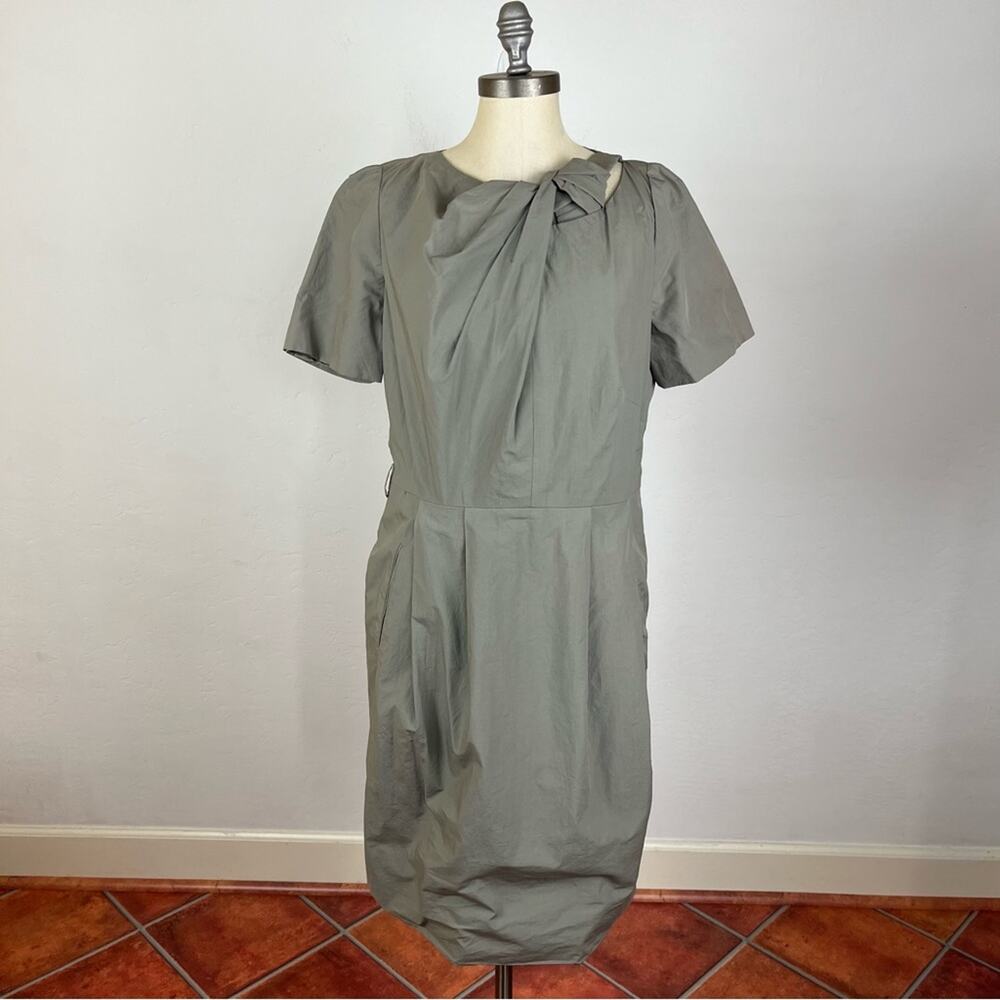 PAUW Amsterdam Grey Bow Ruffle Sheath